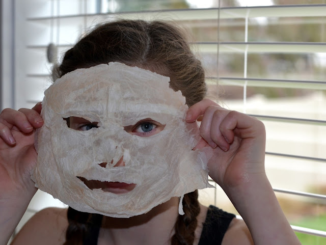 Face mask that's homemade from toilet paper and egg whites.