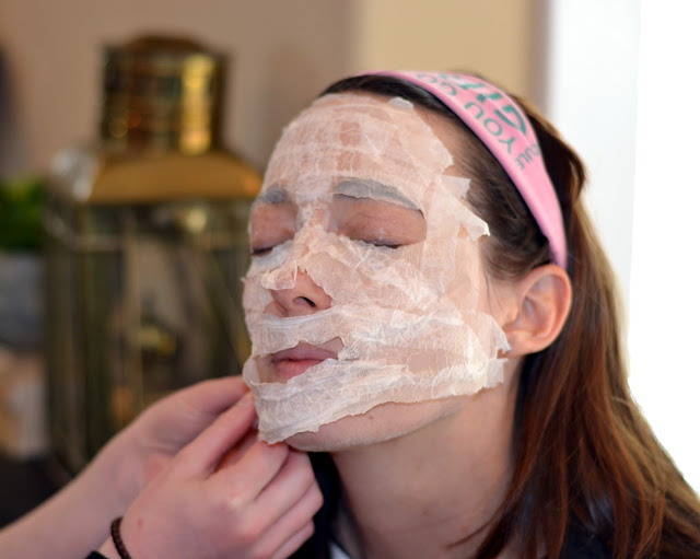 Face mask that's homemade from toilet paper and egg whites.