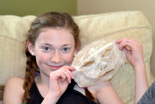 Face mask that's homemade from toilet paper and egg whites.