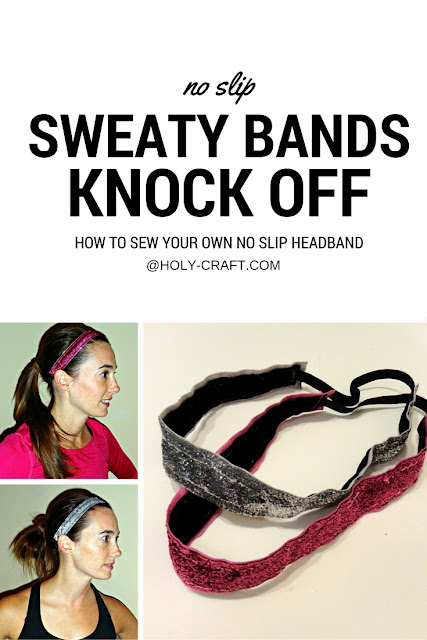 No slip sweaty bands knock off tutorial. How to sew your own no slip headband for work outs or anytime Sweaty bands knock off tutorial