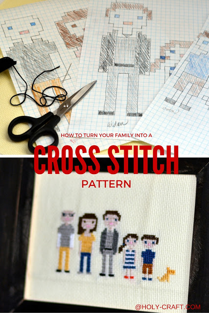 family cross stitch portrait