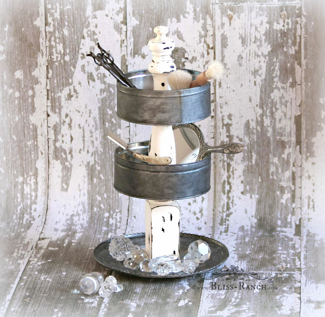 Bliss Ranch Tiered tin stand