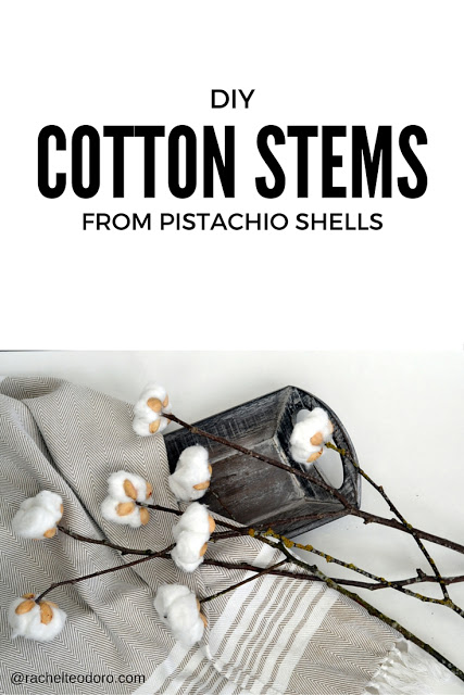 DIY cotton stem made from pistachio shells farmhouse style, magnolia market