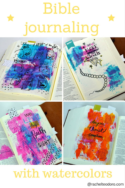 Bible journaling using water colors illustrated faith, hand lettering, dayspring