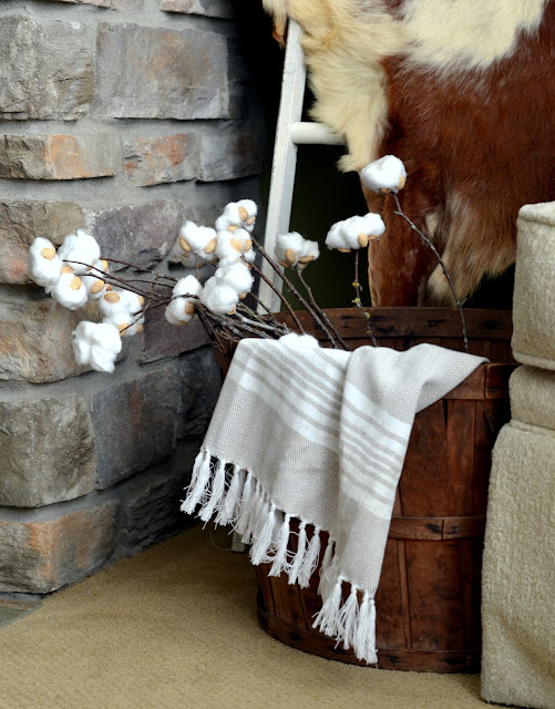how to make a farmhouse cotton stem with pistachio shells