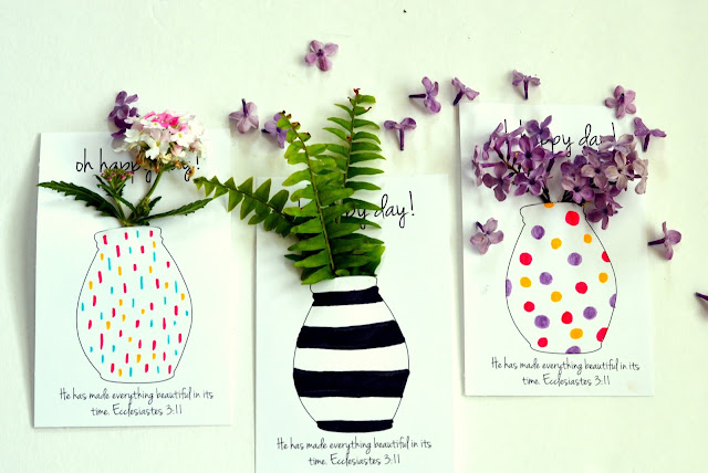free printable coloring flower vase for Mother's day or May day with or without a Bible verse