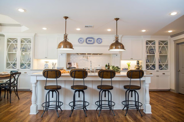 fixer upper open kitchen design with barstools open kitchen