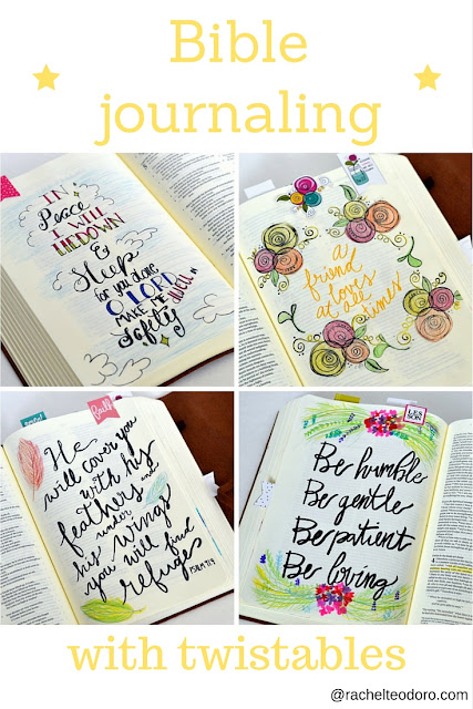 Bible journaling using crayola twistable colored pencils dayspring, illustrated faith