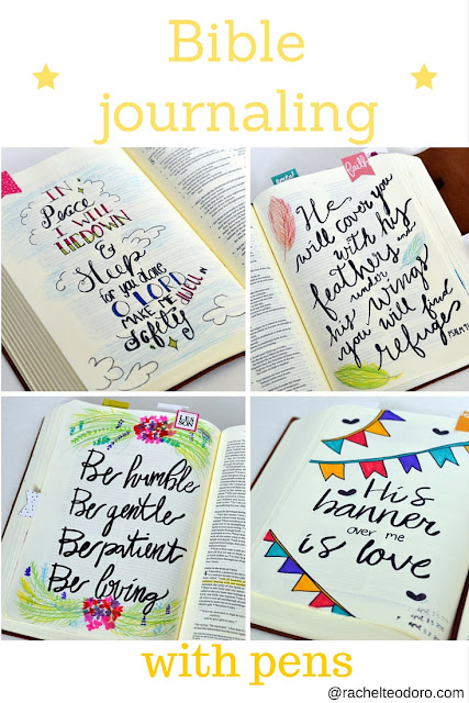 Bible journaling using brush pens and hand lettering Tombow pens, illustrated faith, dayspring