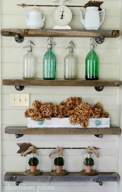Dandelion Patina DIY industrial pipe shelving tutorial