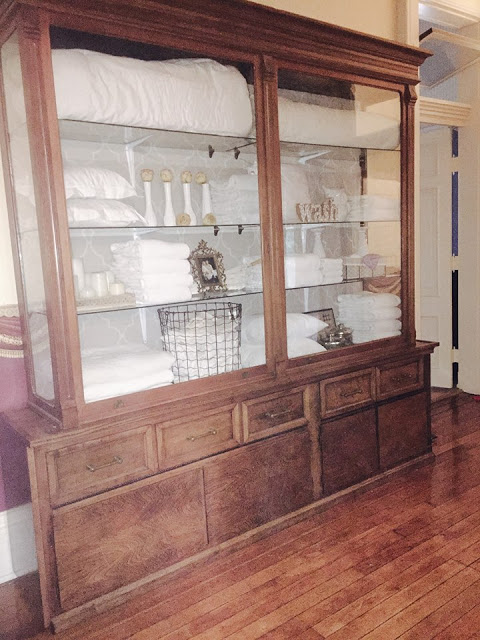 linen cabinet in historic home better than Restoration Hardware linen cabinet in historic home