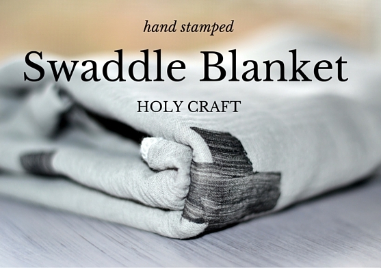 hand stamped swaddle blanket that is handmade handmade swaddle blanket