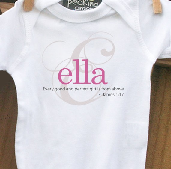 baby shower gift - custom personalized monogram baby onesie  for the new little one in your life