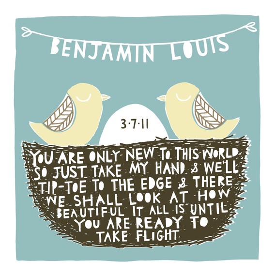 New To This World - Personalized Birth Gift Fine Art Print (Medium)