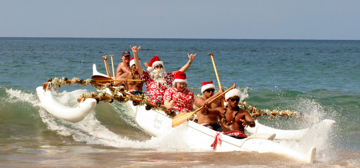 Santa's Arrival by Canoe