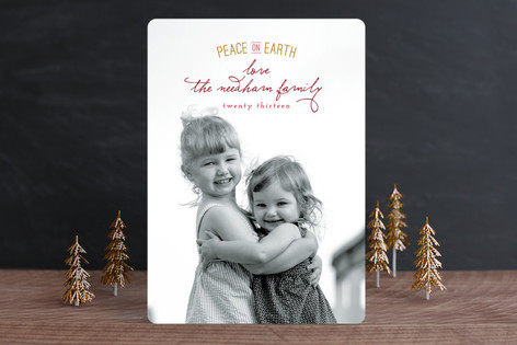 Elegant Peace Holiday Photo Cards