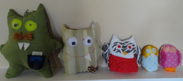line of plushies