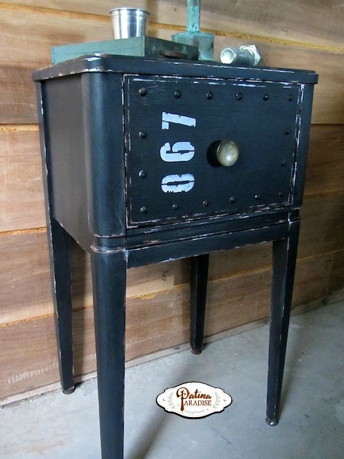 Faux Metal Nightstand Makeover