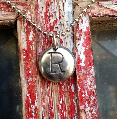 Stamped Initial Penny Necklace