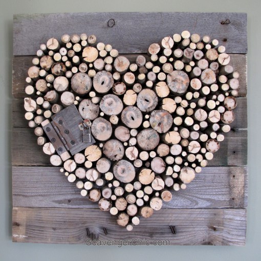 Pallet Wood and Sticks Valentine's Heart